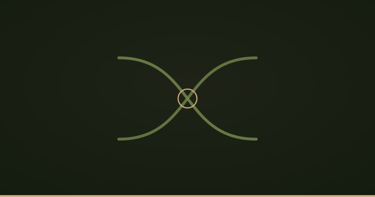 Two lines crossing into a knot
