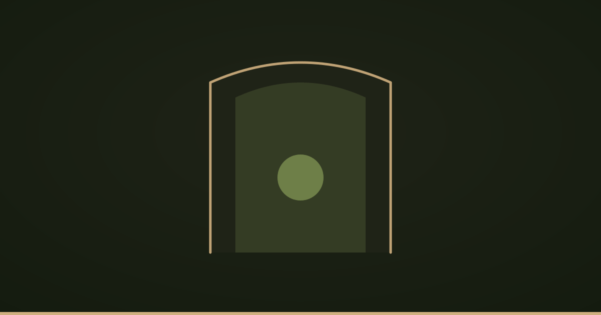 An open doorway with a figure before it