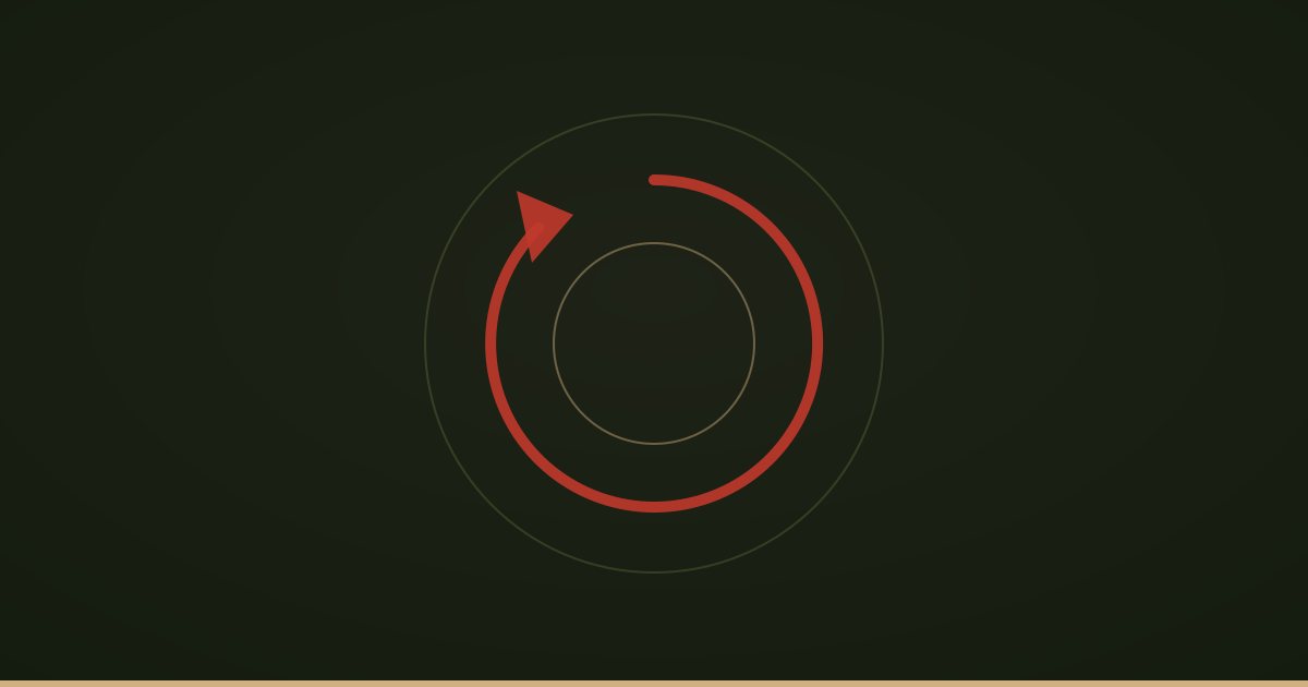 Una flecha circular que vuelve al mismo punto