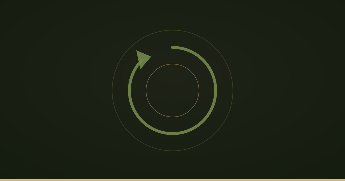 A circular arrow returning to the same point
