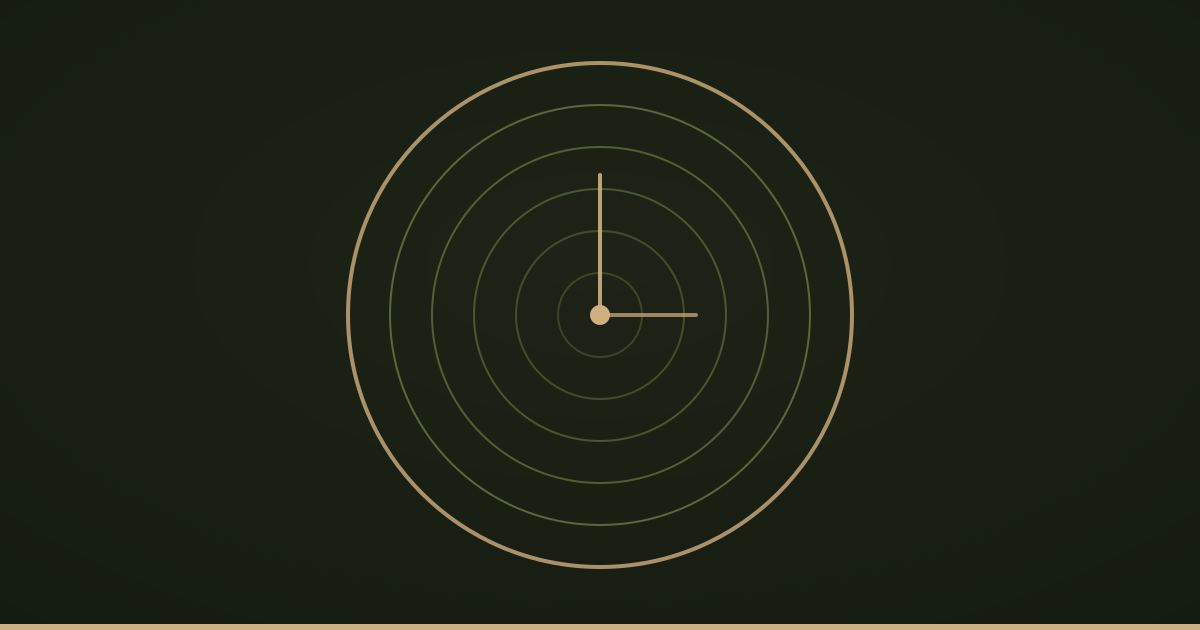 Concentric rings like those of a tree trunk