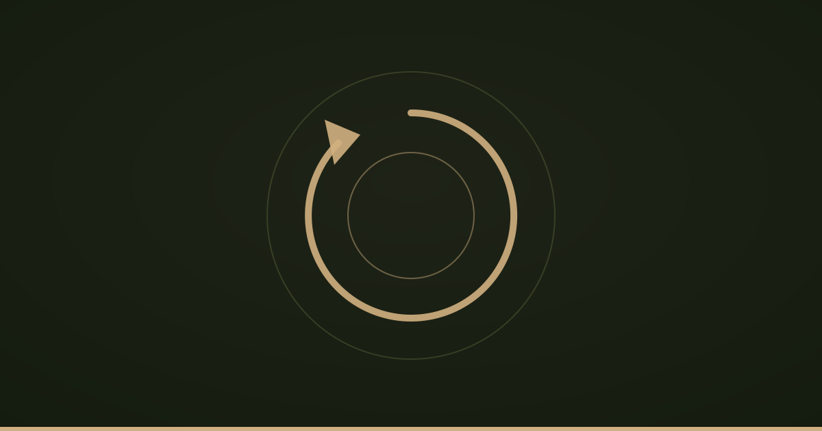 A circular arrow returning to the same point